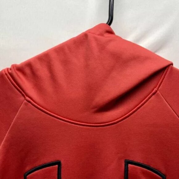 Under Armour Scuba Neck Hoodie Women's XL Salmon/Red Cold Gear UA Logo w/Pockets - Picture 4 of 11